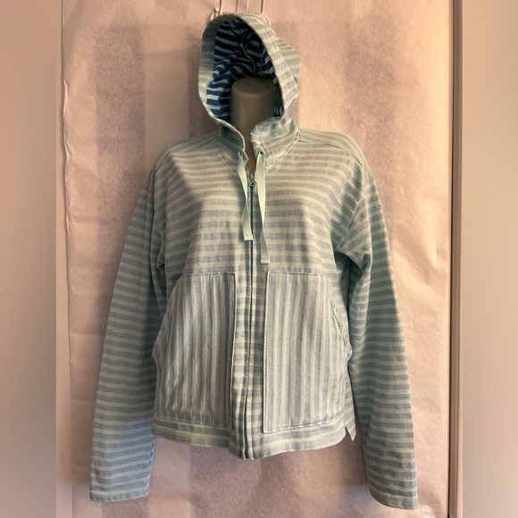 Columbia women’s Melody Spring full zip striped lined hooded jacket Sz-M R9 - Picture 3 of 13